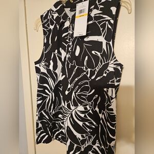Rafaella Black and White Sleeveless Top